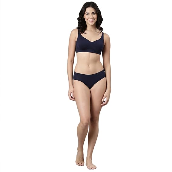 Enamor Women's Cotton Blend Non-Wired Everyday T-Shirt Bra – Padded, Full Coverage, Ultra-Soft, Breathable Bamboo Fabric, Pinch-Free